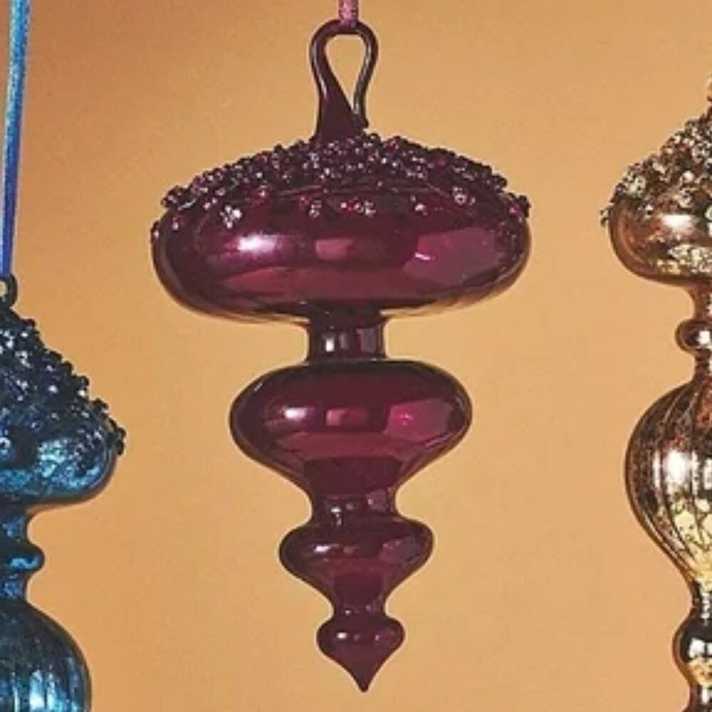 Anthropologie Glass Finial Ornament